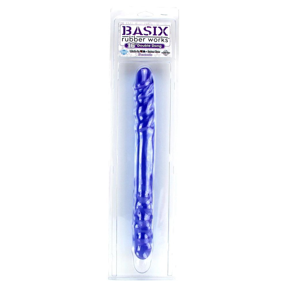 Basix 16 Inch Double Dildo in Purple - Sex Toys Vancouver Same Day Delivery