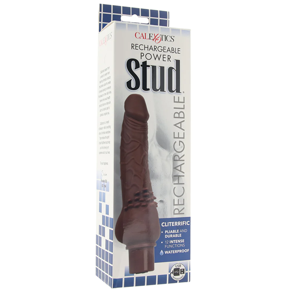 Power Stud Rechargeable Cliterrific Vibe in Brown