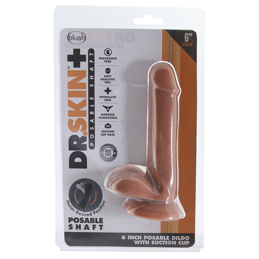 Dr. Skin Plus 6 Inch Posable Dildo in Mocha
