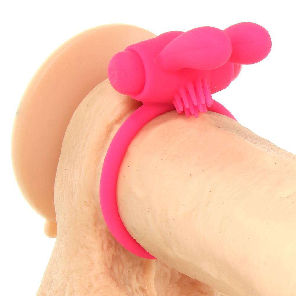 Neon Rabbit Vibrating Cock Ring in Pink - Sex Toys Vancouver Same Day Delivery