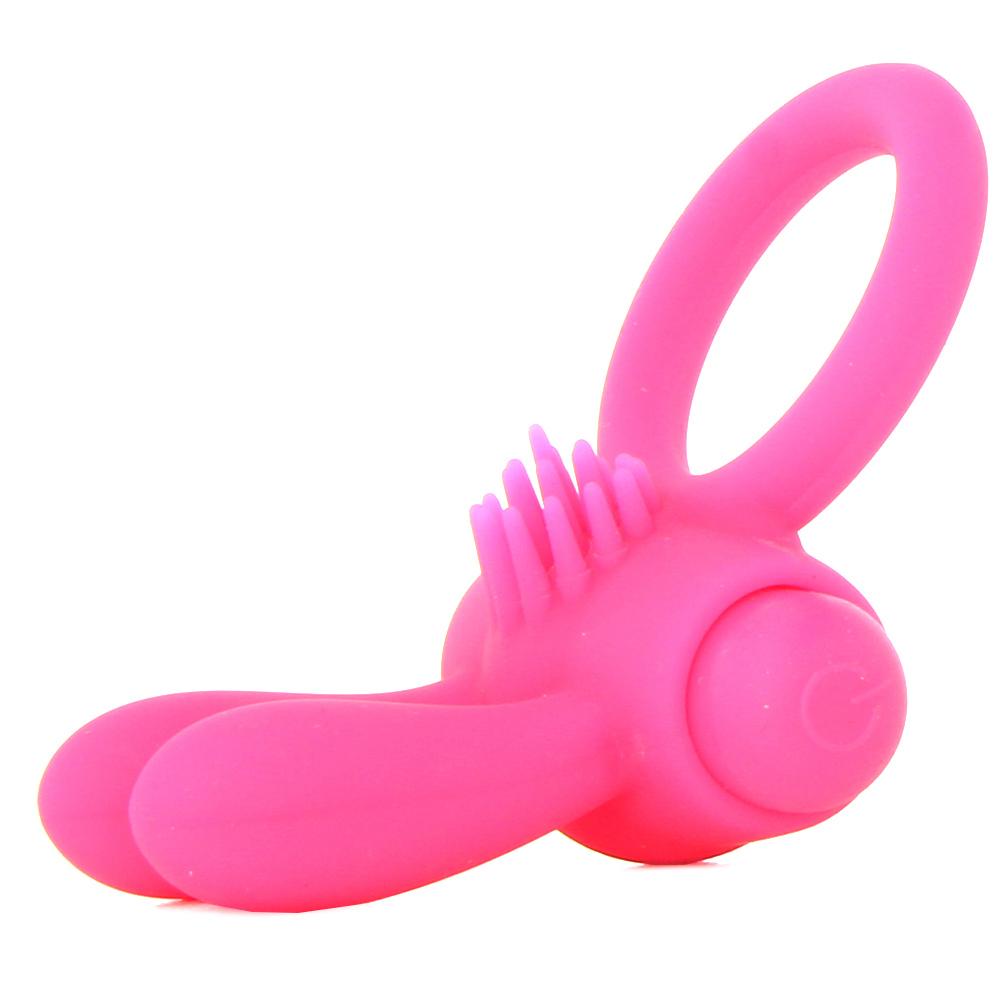 Neon Rabbit Vibrating Cock Ring in Pink - Sex Toys Vancouver Same Day Delivery