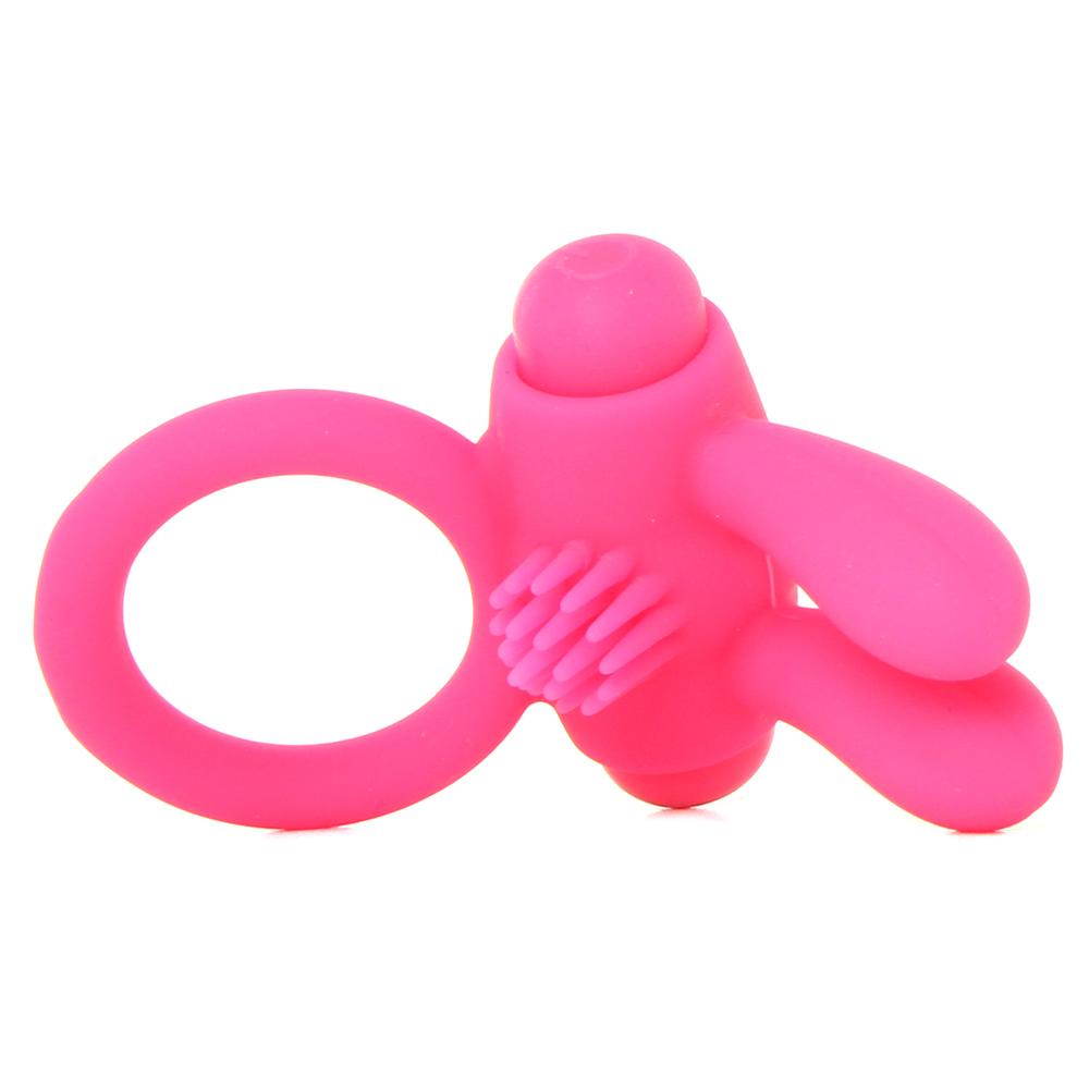 Neon Rabbit Vibrating Cock Ring in Pink - Sex Toys Vancouver Same Day Delivery